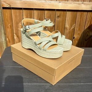 Lucky Brand Carlisha Women's Strappy Wedge Sandals - Green